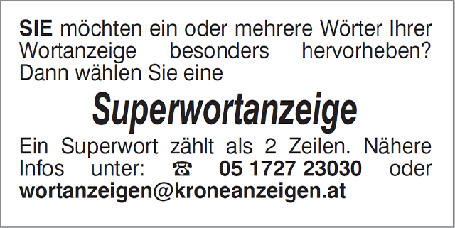 Superwortanzeige