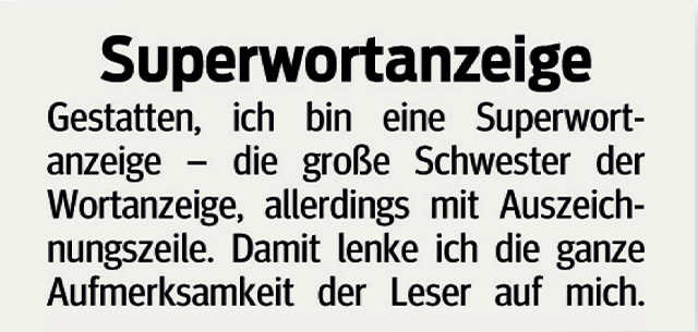 Superwortanzeige