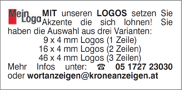 Wortanzeige mit Logo